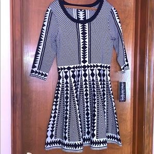 Black and ivory sweater dress new with tags
